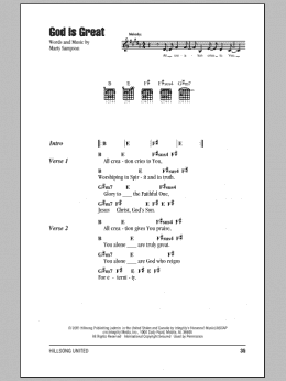 page one of God Is Great (Guitar Chords/Lyrics)