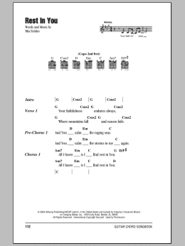 page one of Rest In You (Guitar Chords/Lyrics)