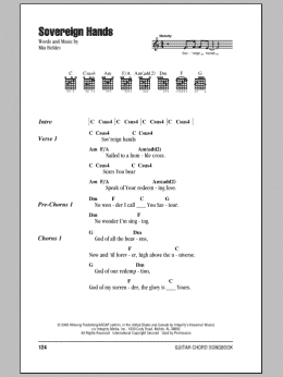 page one of Sovereign Hands (Guitar Chords/Lyrics)