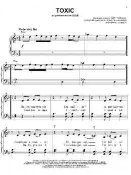 page one of Toxic (Easy Piano)