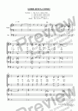page one of Lord Jesus, come! (SATB + Organ) [2001]
