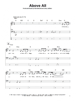 page one of Above All (Bass Guitar Tab)