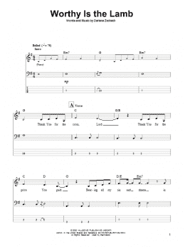 page one of Worthy Is The Lamb (Bass Guitar Tab)