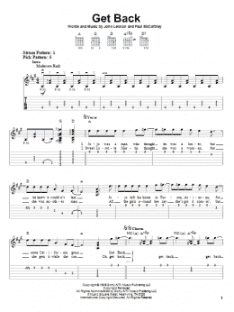 page one of Get Back (Easy Guitar Tab)
