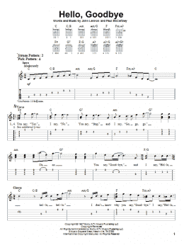 page one of Hello, Goodbye (Easy Guitar Tab)