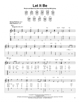 page one of Let It Be (Easy Guitar Tab)