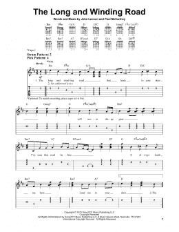 page one of The Long And Winding Road (Easy Guitar Tab)