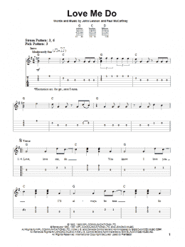 page one of Love Me Do (Easy Guitar Tab)