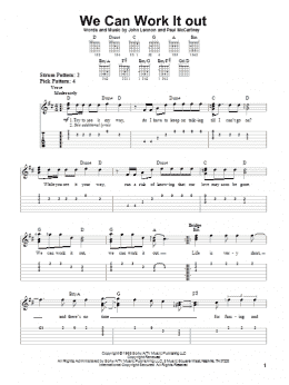 page one of We Can Work It Out (Easy Guitar Tab)