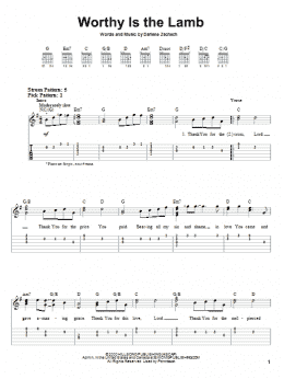 page one of Worthy Is The Lamb (Easy Guitar Tab)