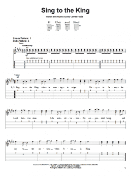 page one of Sing To The King (Easy Guitar Tab)
