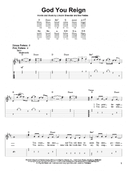page one of God You Reign (Easy Guitar Tab)