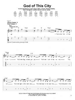 page one of God Of This City (Easy Guitar Tab)
