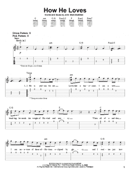 page one of How He Loves (Easy Guitar Tab)