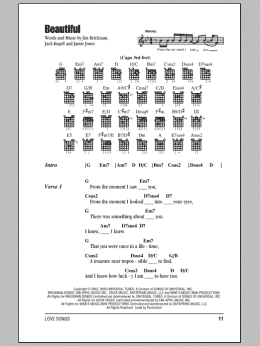 page one of Beautiful (Guitar Chords/Lyrics)