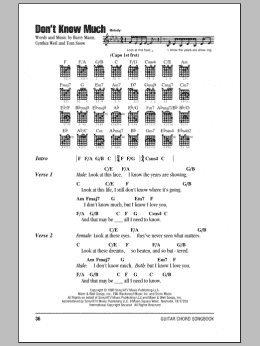 page one of Don't Know Much (Guitar Chords/Lyrics)