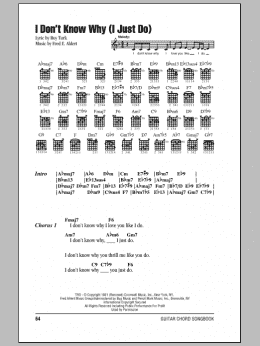 page one of I Don't Know Why (I Just Do) (Guitar Chords/Lyrics)