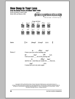page one of How Deep Is Your Love (Guitar Chords/Lyrics)