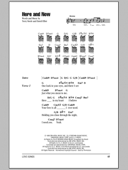 page one of Here And Now (Guitar Chords/Lyrics)
