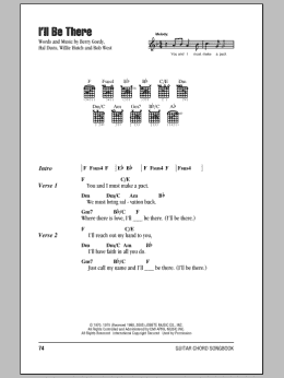 page one of I'll Be There (Guitar Chords/Lyrics)