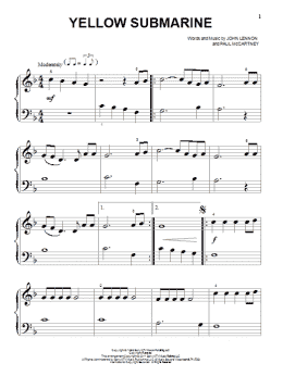 page one of Yellow Submarine (Big Note Piano)