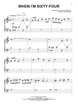 page one of When I'm Sixty-Four (Beginning Piano Solo)
