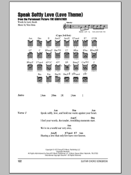 page one of Speak Softly, Love (Love Theme) (Guitar Chords/Lyrics)