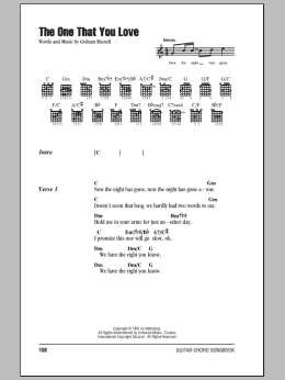 page one of The One That You Love (Guitar Chords/Lyrics)