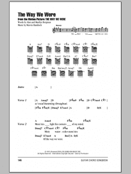 page one of The Way We Were (Guitar Chords/Lyrics)
