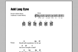 page one of Auld Lang Syne (Guitar Chords/Lyrics)