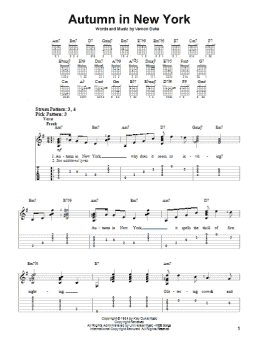 page one of Autumn In New York (Easy Guitar Tab)