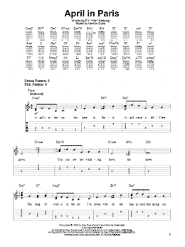 page one of April In Paris (Easy Guitar Tab)
