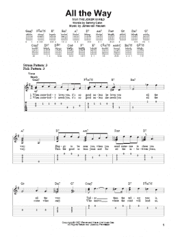 page one of All The Way (Easy Guitar Tab)