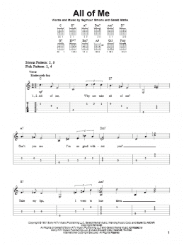 page one of All Of Me (Easy Guitar Tab)
