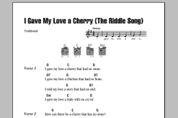 page one of I Gave My Love A Cherry (The Riddle Song) (Guitar Chords/Lyrics)