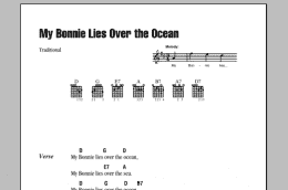 page one of My Bonnie Lies Over The Ocean (Guitar Chords/Lyrics)
