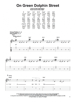 page one of On Green Dolphin Street (Easy Guitar Tab)