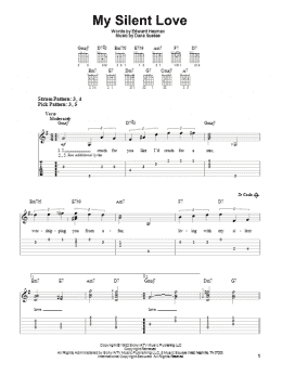 page one of My Silent Love (Easy Guitar Tab)
