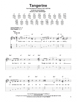 page one of Tangerine (Easy Guitar Tab)