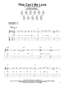 page one of This Can't Be Love (Easy Guitar Tab)