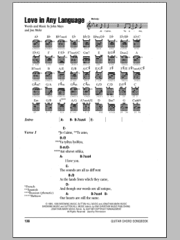 page one of Love In Any Language (Guitar Chords/Lyrics)