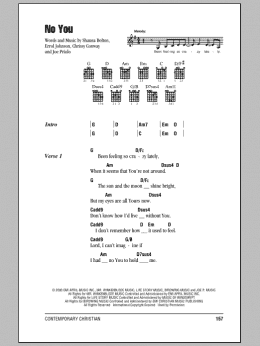 page one of No You (Guitar Chords/Lyrics)