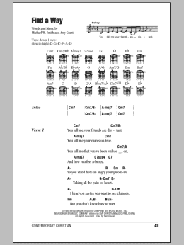 page one of Find A Way (Guitar Chords/Lyrics)