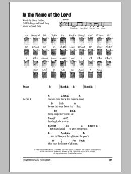 page one of In The Name Of The Lord (Guitar Chords/Lyrics)