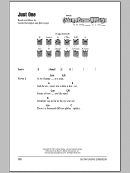 page one of Just One (Guitar Chords/Lyrics)
