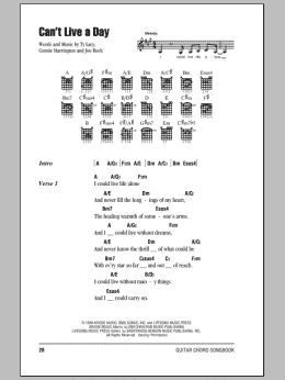 page one of Can't Live A Day (Guitar Chords/Lyrics)