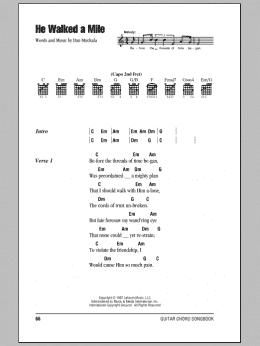 page one of He Walked A Mile (Guitar Chords/Lyrics)