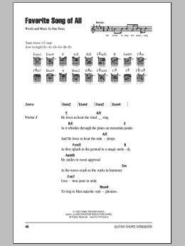 page one of Favorite Song Of All (Guitar Chords/Lyrics)