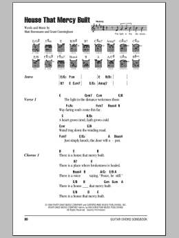 page one of House That Mercy Built (Guitar Chords/Lyrics)