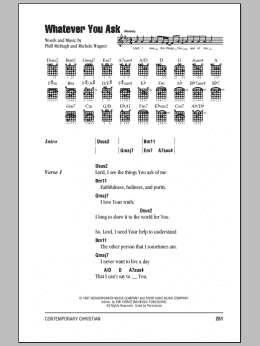 page one of Whatever You Ask (Guitar Chords/Lyrics)